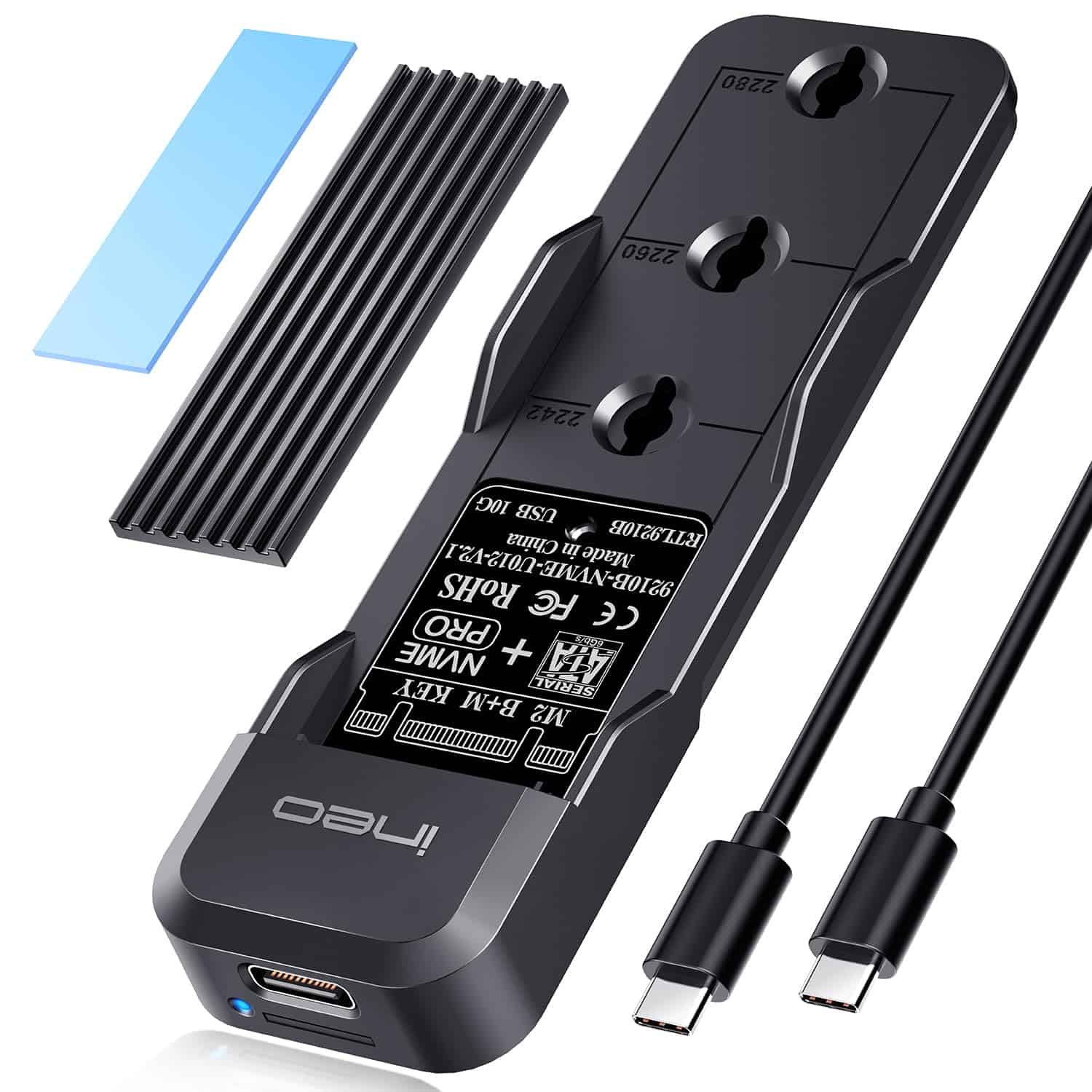 Estación de acoplamiento ineo M.2 NVMe & SATA a USB C