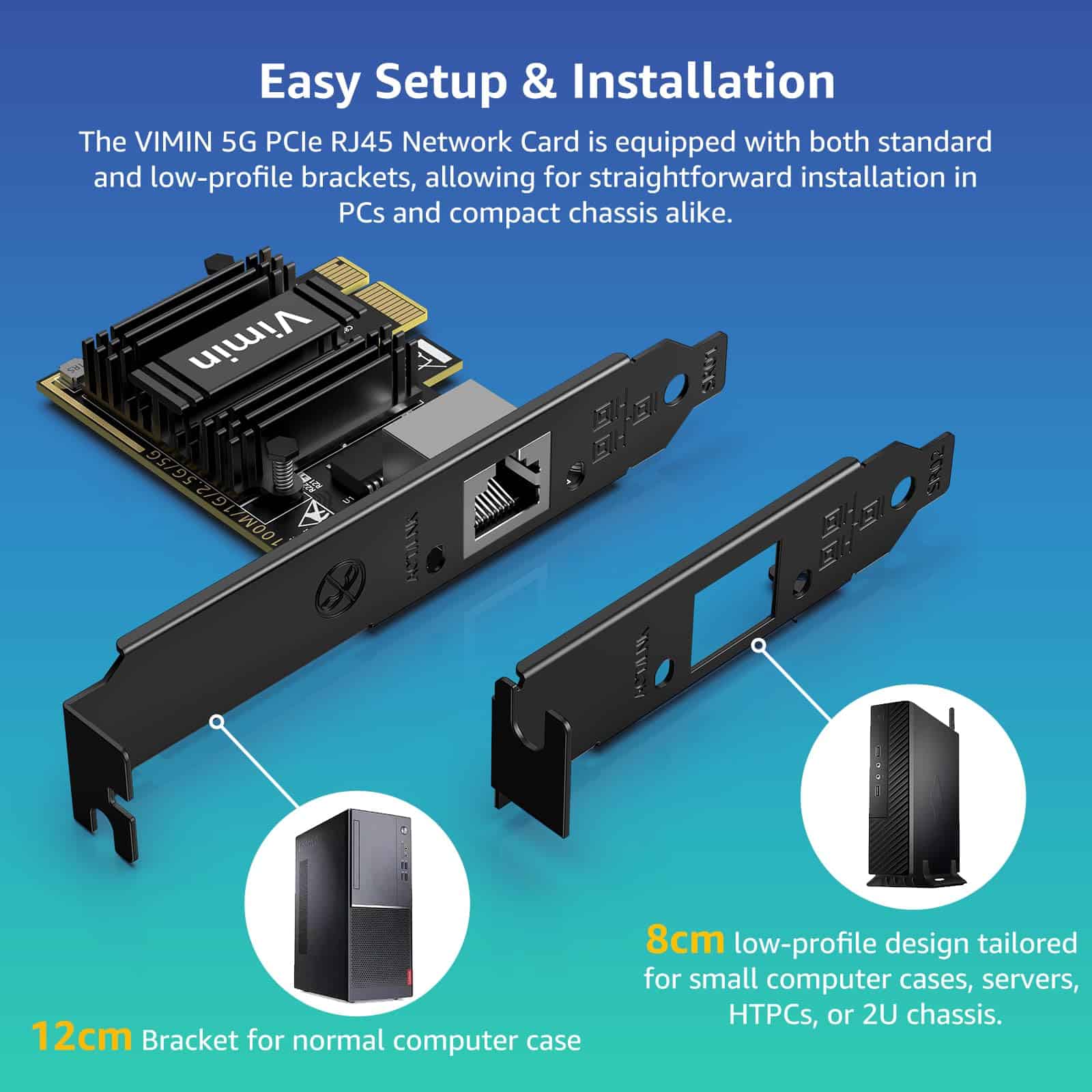 Alternative view of Tarjeta de red VIMIN 5G Base-T PCIe con Realtek RTL8126,