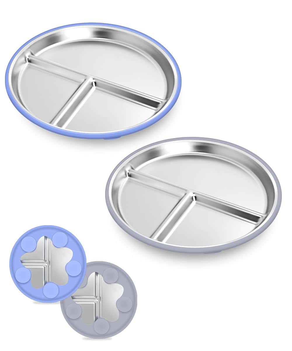 Platos de acero inoxidable con succión para bebés, plato
