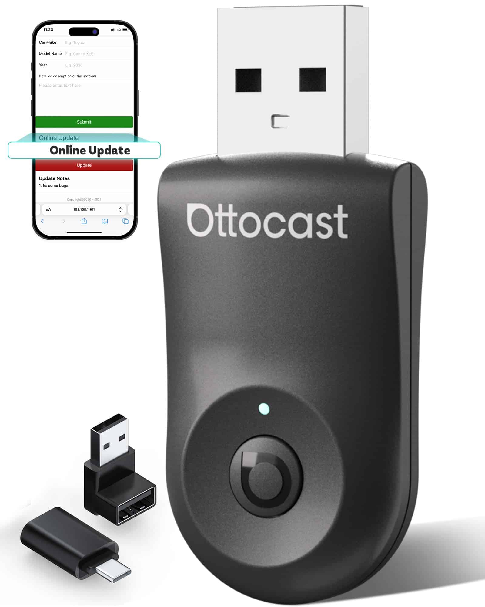 Adaptador OTTOCAST Mini 2025 2 en 1 Wireless