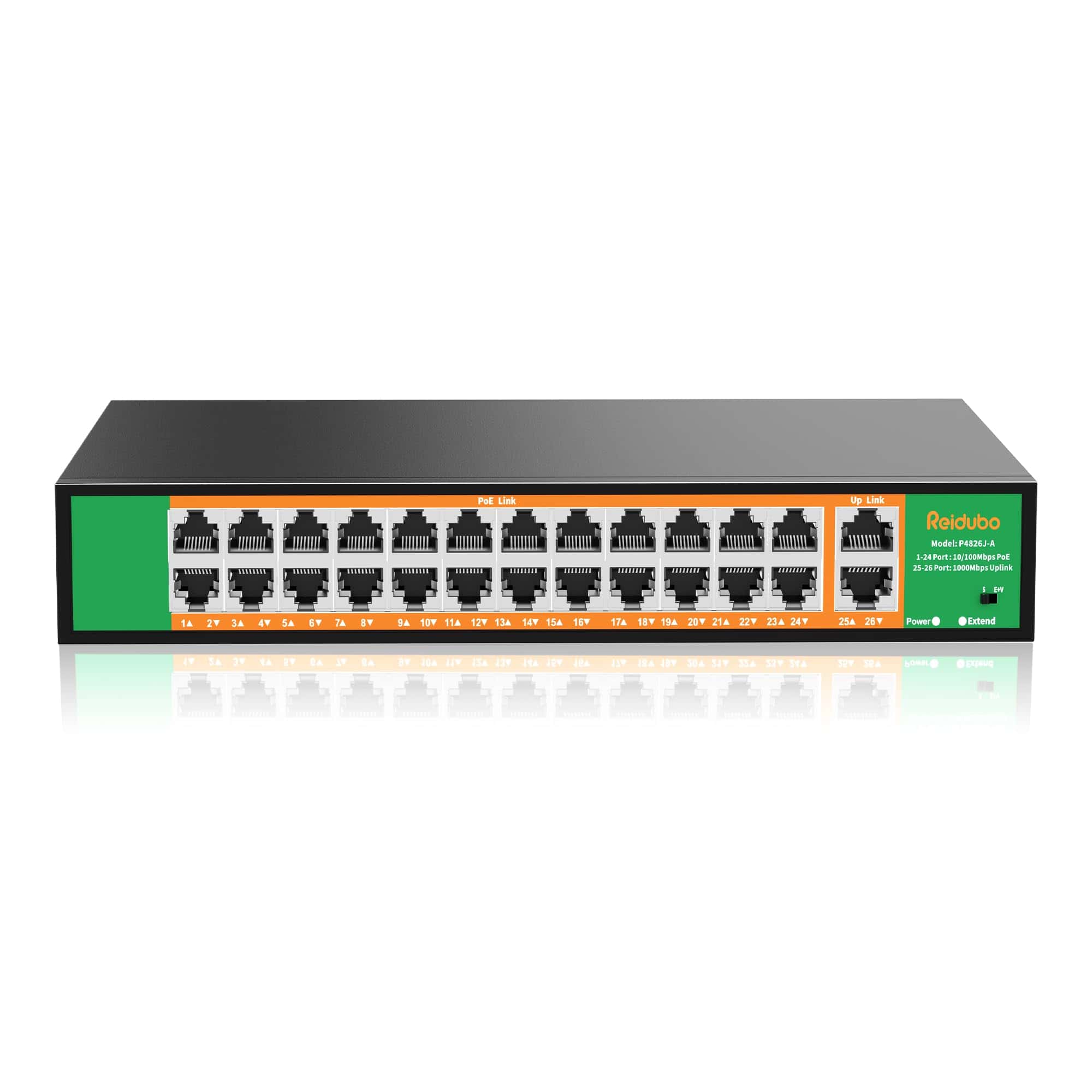 Switch PoE de 24 Puertos con 2 Puertos de Enlace Gigabit