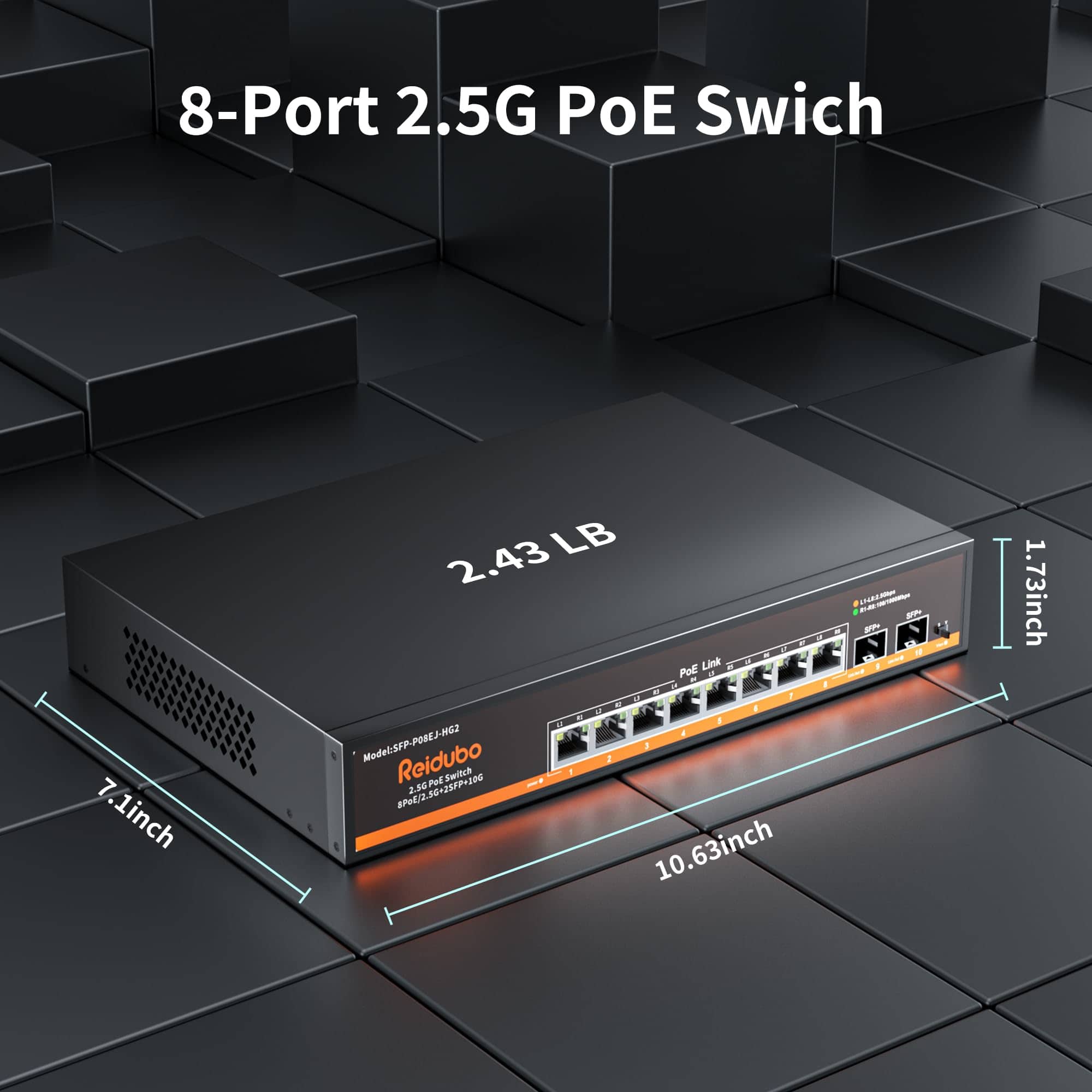 Alternative view of Switch PoE no administrado de 8 puertos 2.5Gb, Switch