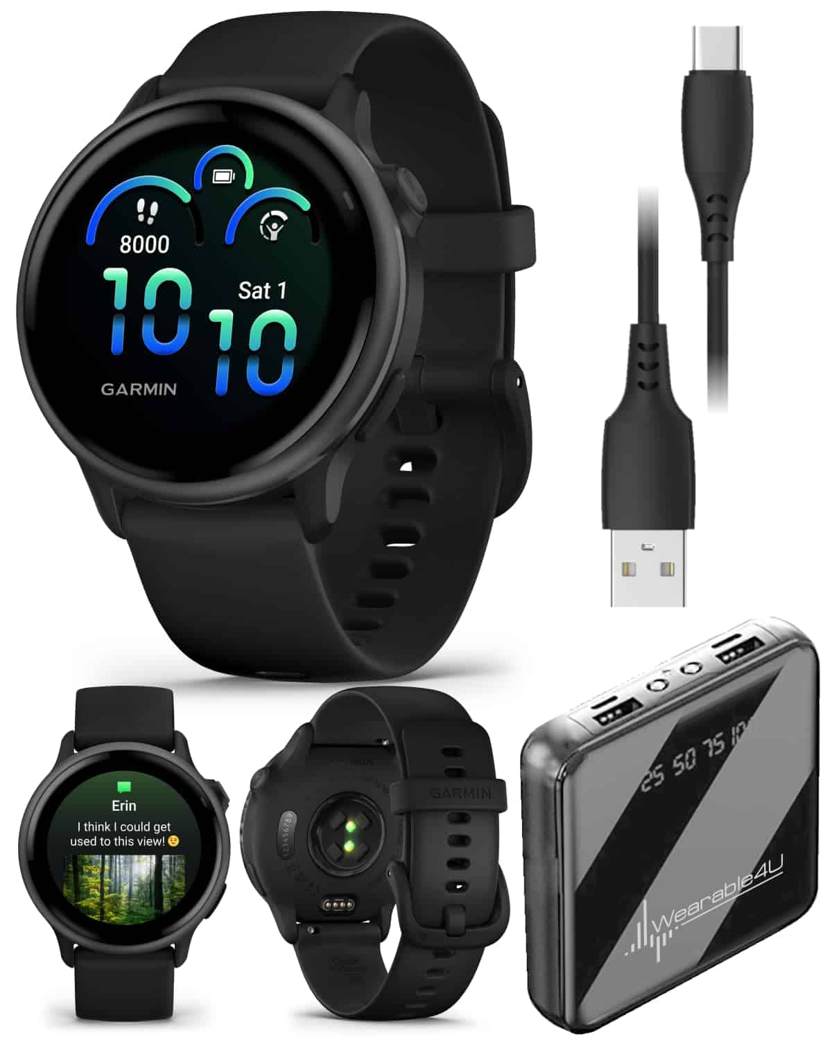 Wearable4U Garmin Vivoactive 6 – Reloj -Slate y Banda Negra