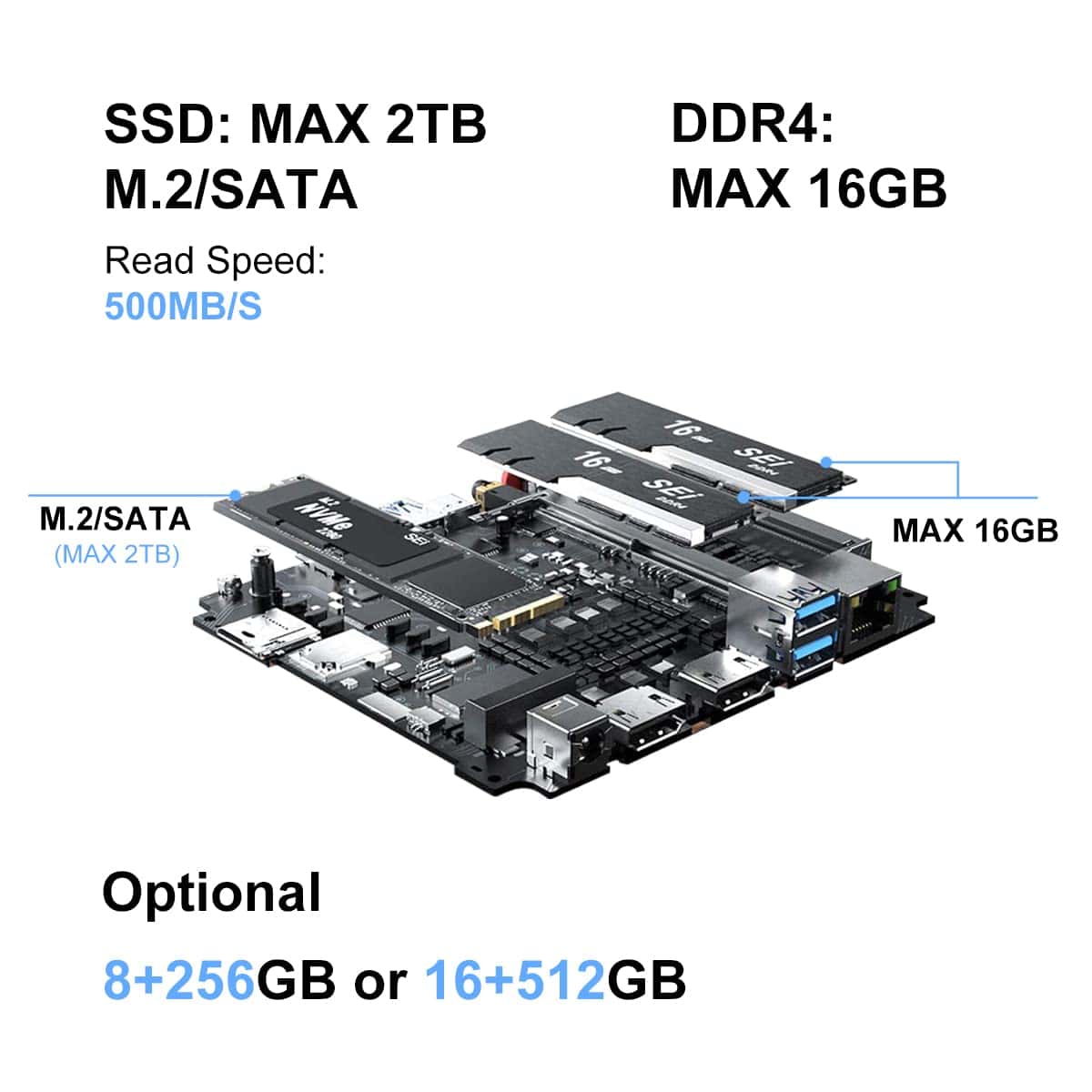 Alternative view of Mini PC Blackview MP60 Intel 11th Gen N5095 (hasta 2.9GHz),