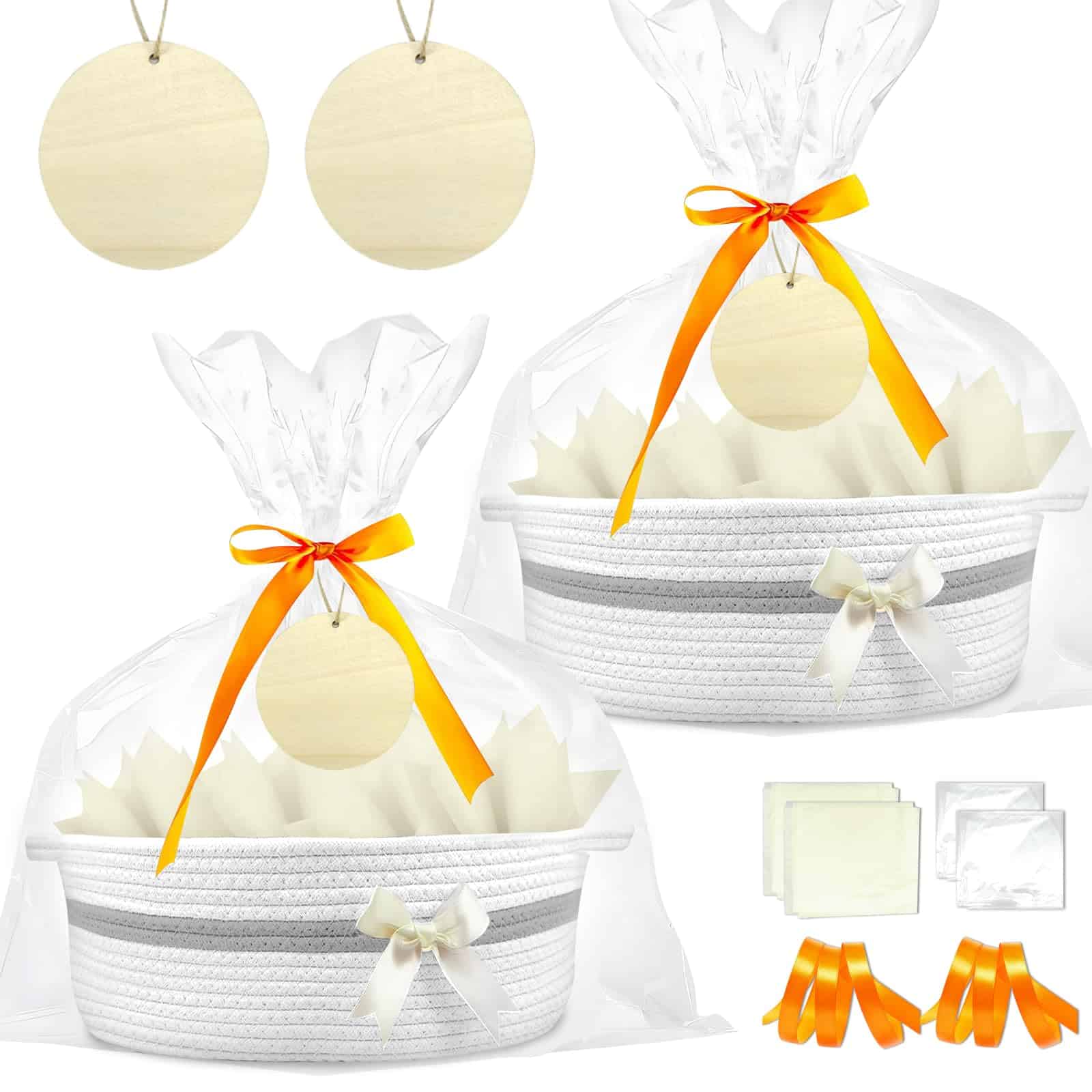 Canastas de Regalo Vacías Amgkonp 2 Pack, Cesta Pequeña