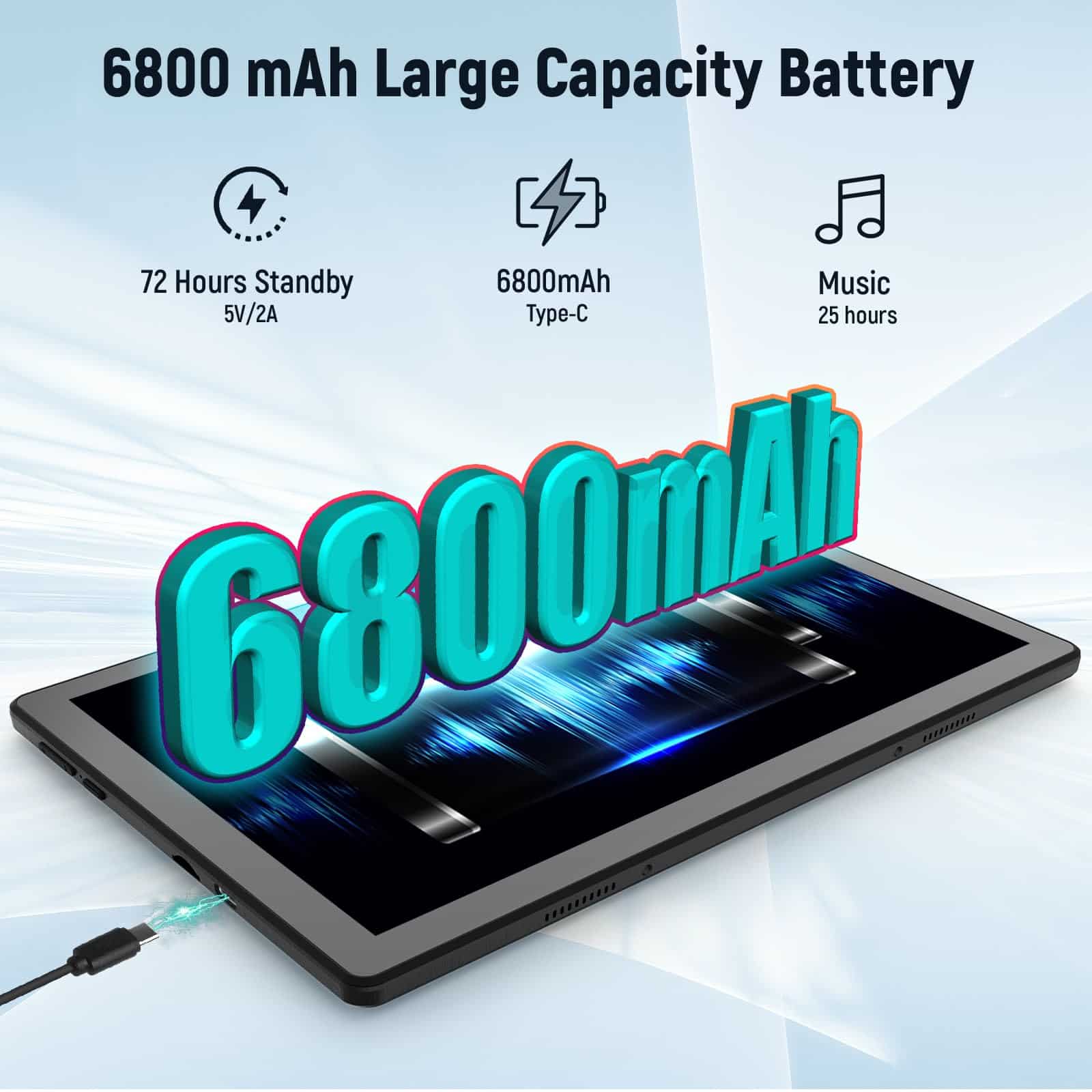 Alternative view of Tableta, 11 Pulgadas Android 14 Tabletas, 14GB RAM + 64GB