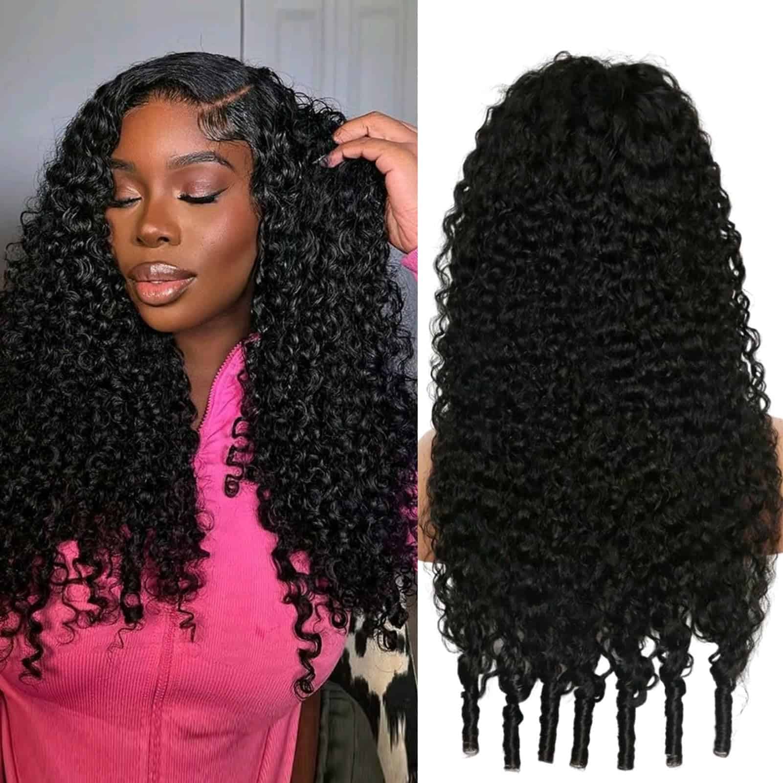Pelucas de pelo humano rizado burmés 300% de densidad Yuccy