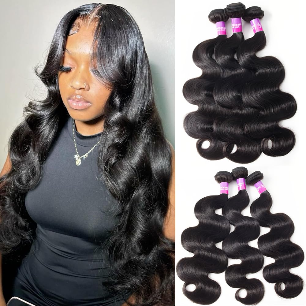 12A Paquetes de Cabello Humano 300g -Negro Natural 3 Paquete