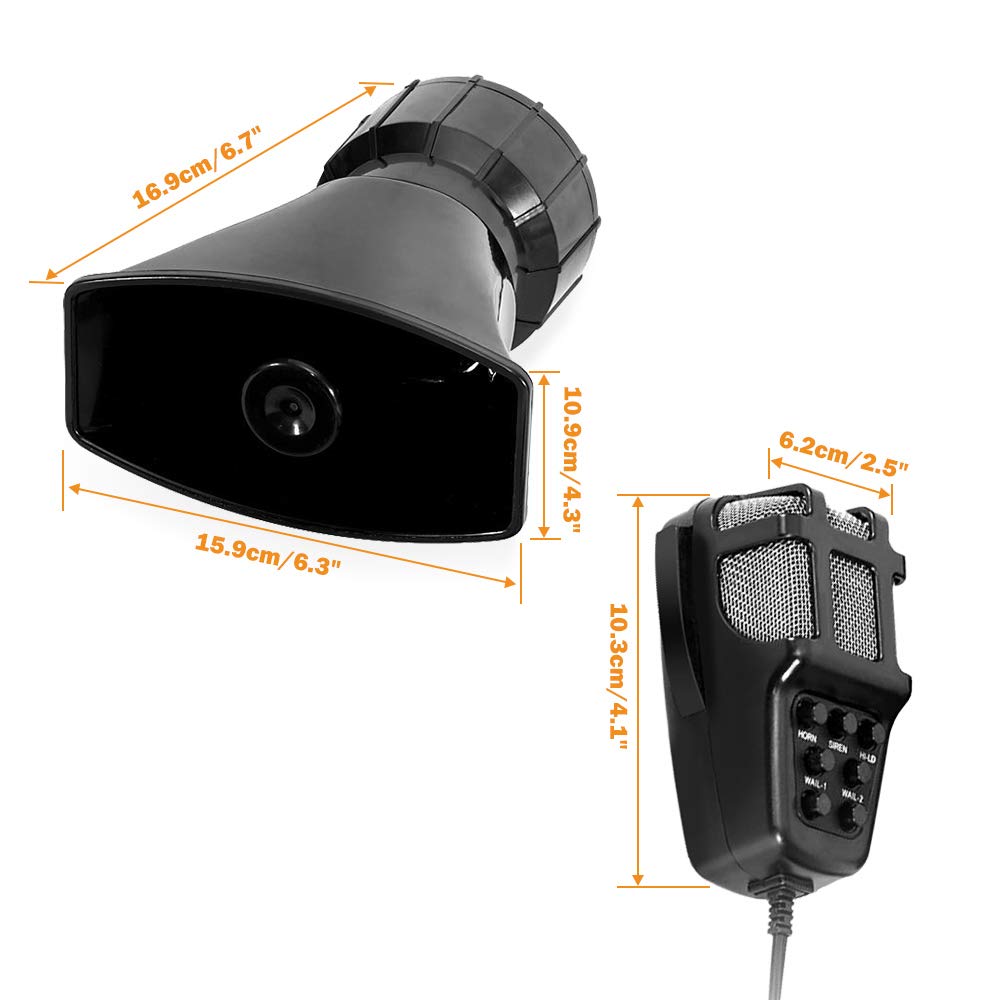 MOTLTECH 100W 12V 7 Sonidos Altavoz Sirena de Coche con - Image 3