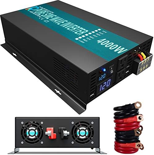 Inversor de Energia WZRELB 4000 W 12 V CC a 120 V CA -Negro