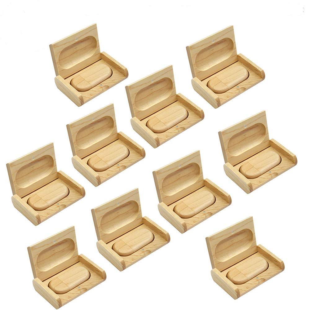 10PCS Memoria USB de madera de arce 2.0/3.0 -2.0/32GB)