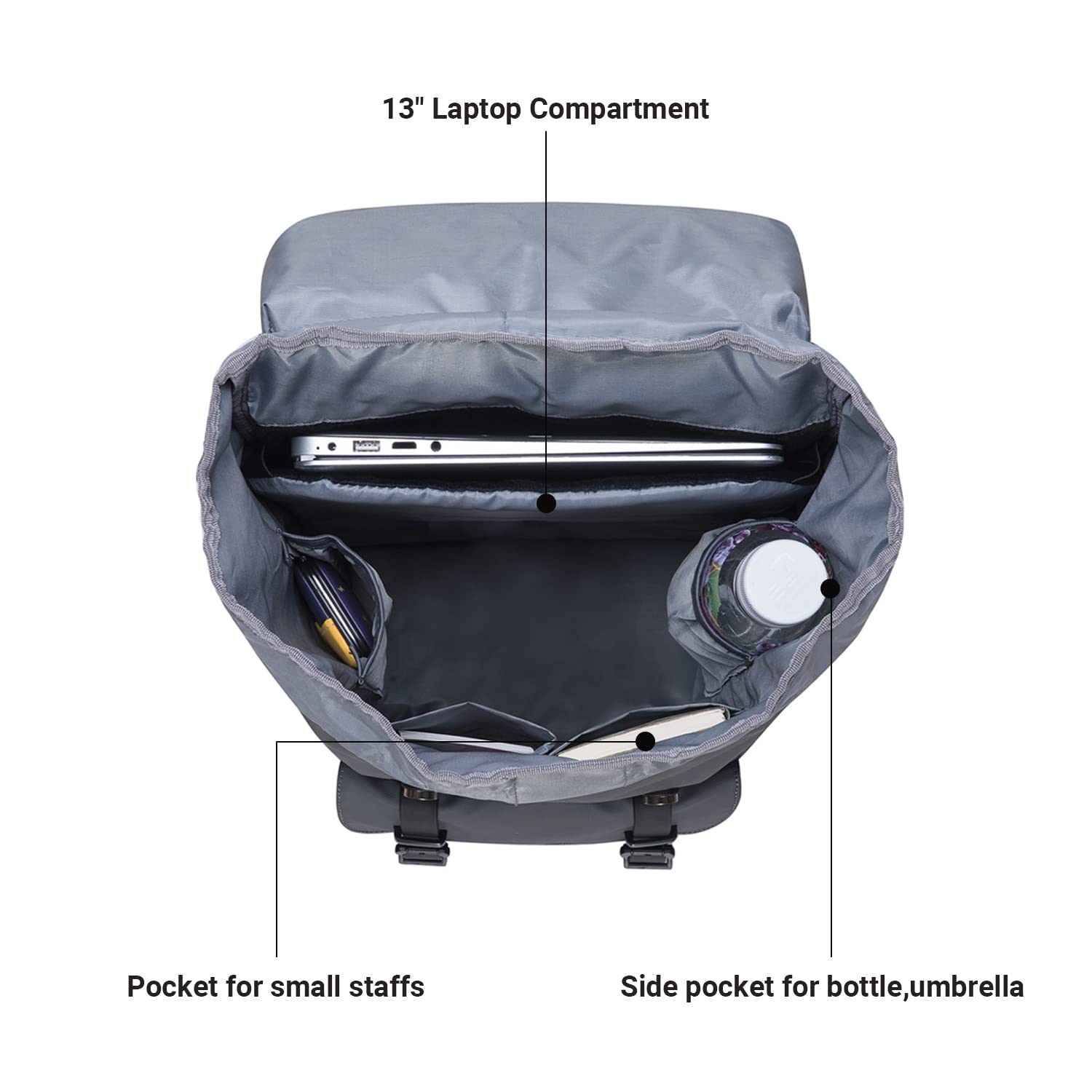 Mochila para laptop KAUKKO para -Gris - Image 6