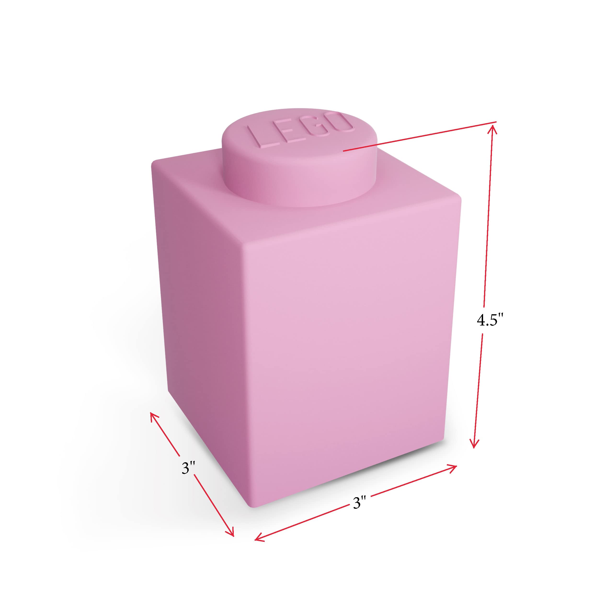 Luz Nocturna de Silicona Lego Classic 1x1 - Rosa - 3" x 3" - Image 3