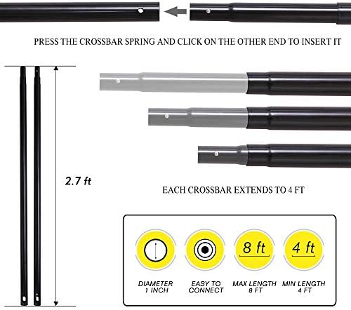 Soporte para telón de fondo EMART 8 x 8 ft Kit -Negro - Image 4