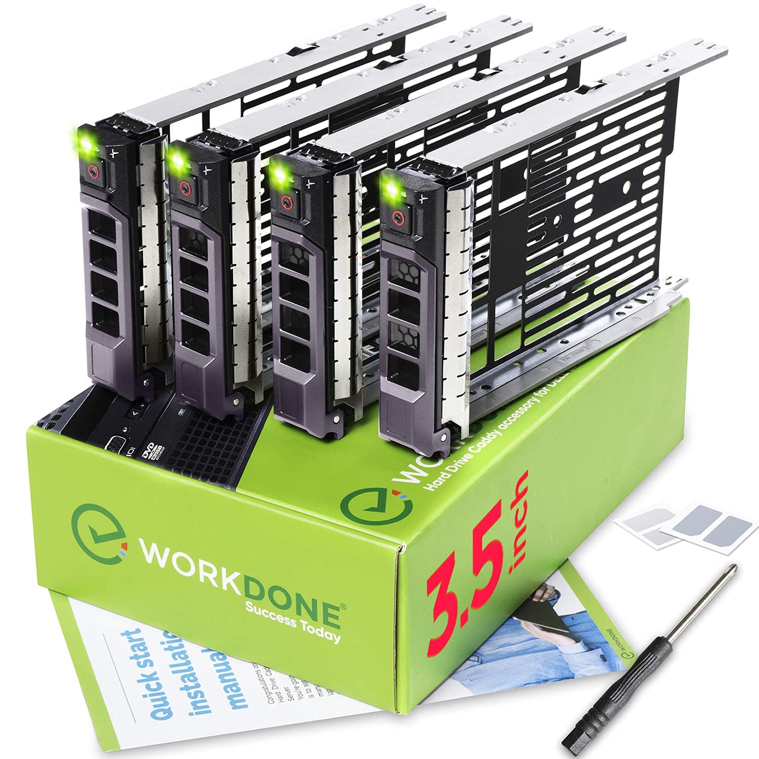 WORKDONE 4-Pack – 3.5 inch Hard Drive Caddy – Compatible
