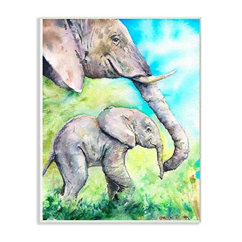 Stupell Industries Linda Familia de Elefantes Bebé Pintura