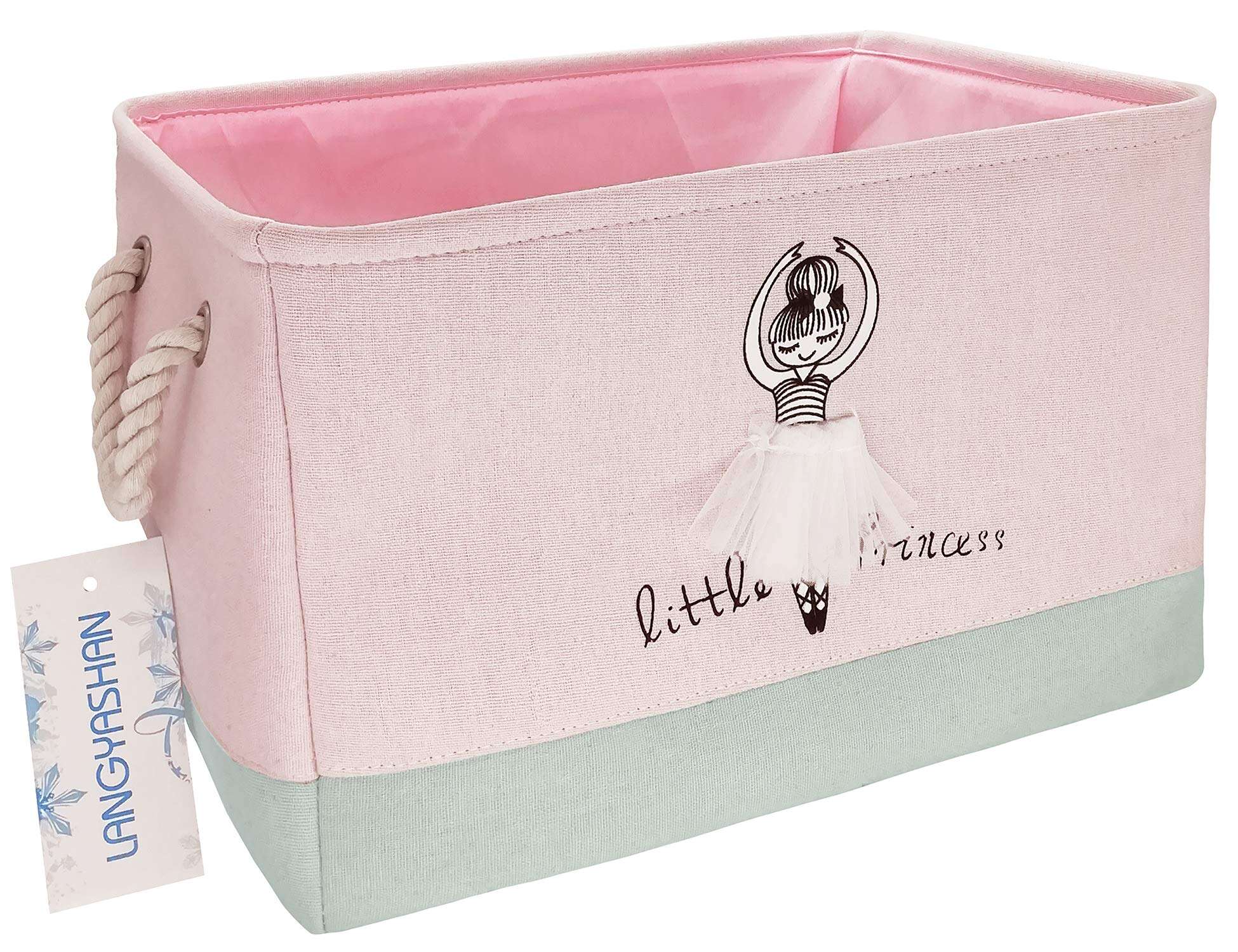LANGYASHAN Rectangular Storage Bin Collapse Canvas Fabric
