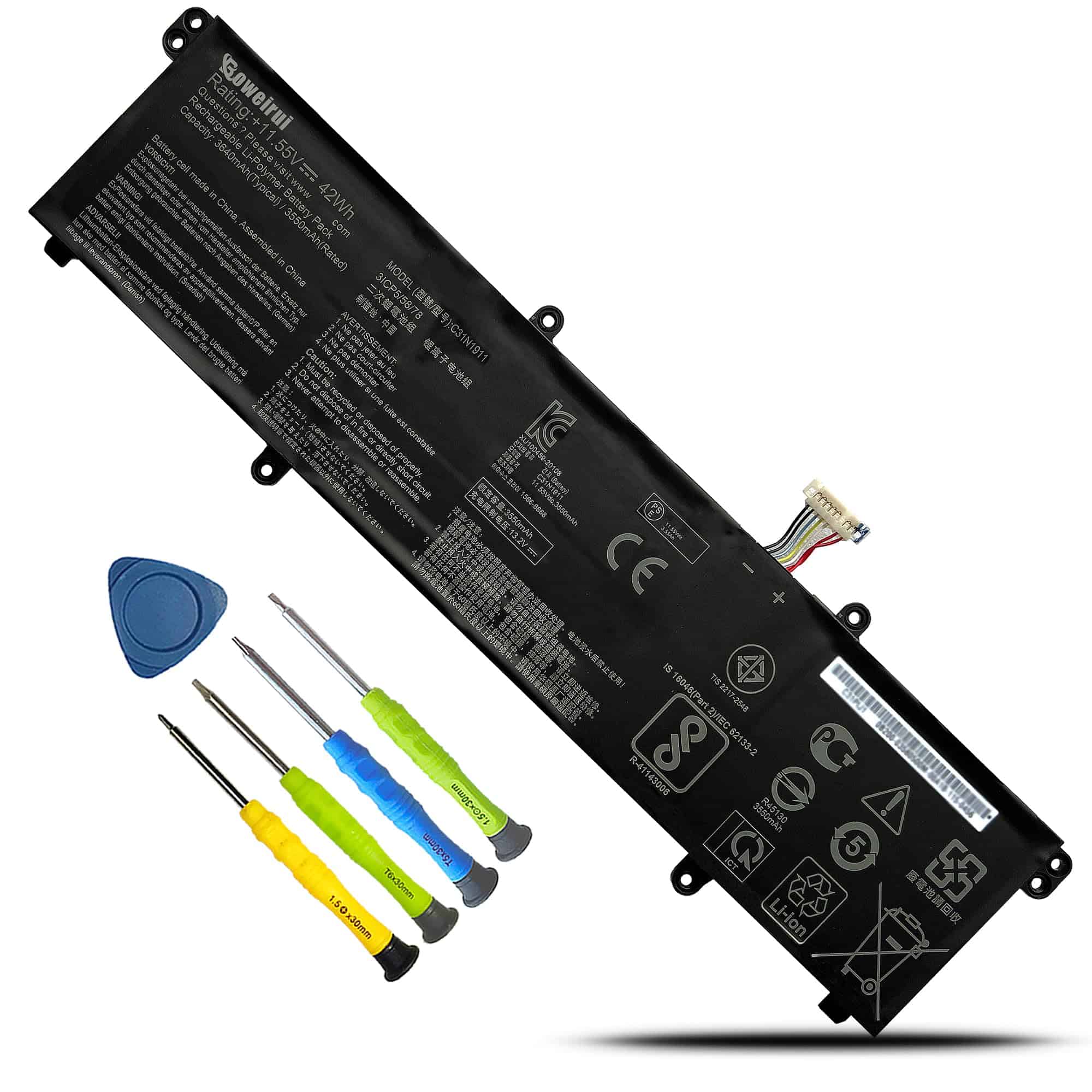 Batería de portátil BOWEIRUI C31N1911 B31N1911 para