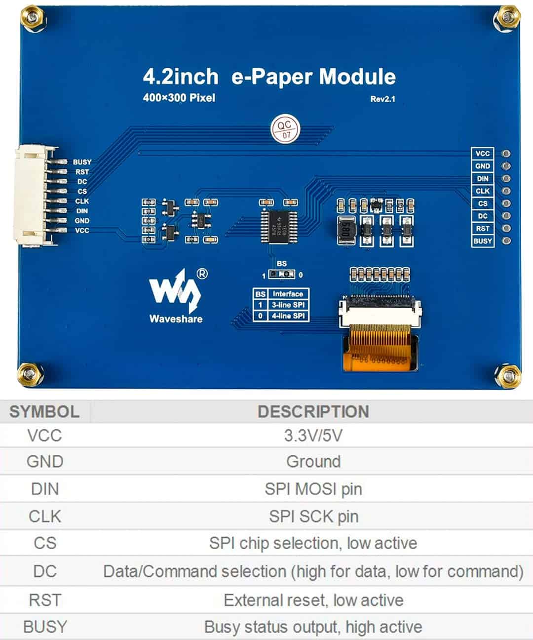 Display E-Ink Waveshare 4.2'' Para Raspberry Pi 400x300 - Image 4
