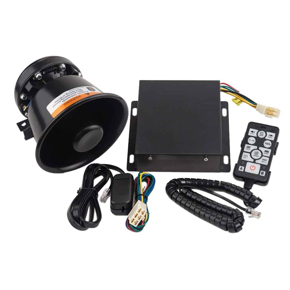 YHAAVALE 9200E Sirena de Policía para Coche & Altavoz Cono