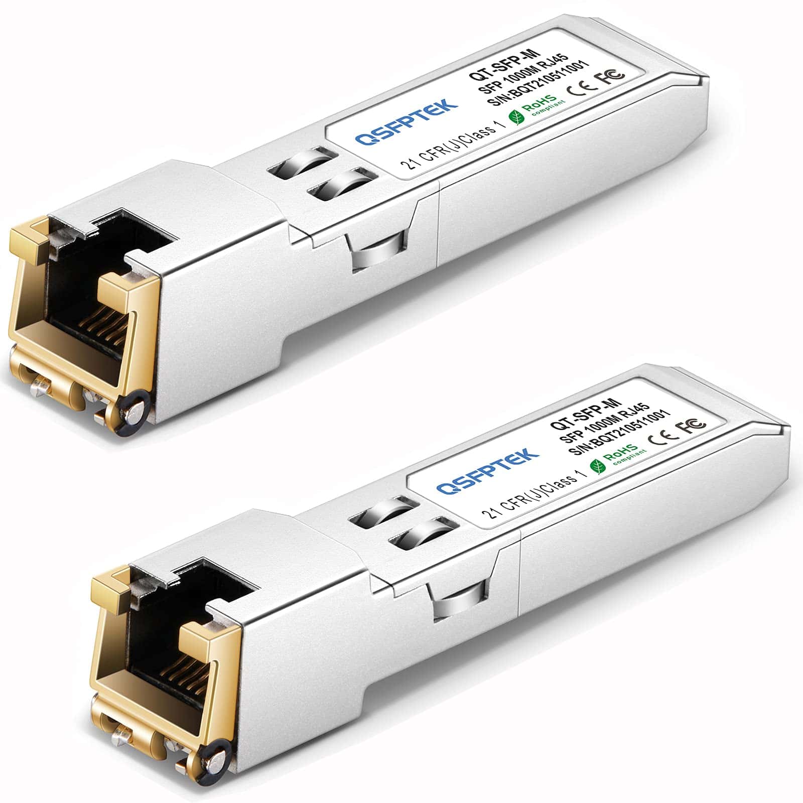 Módulo Transceptor De Cobre QSFPTek Pack de 2 SFP a RJ45