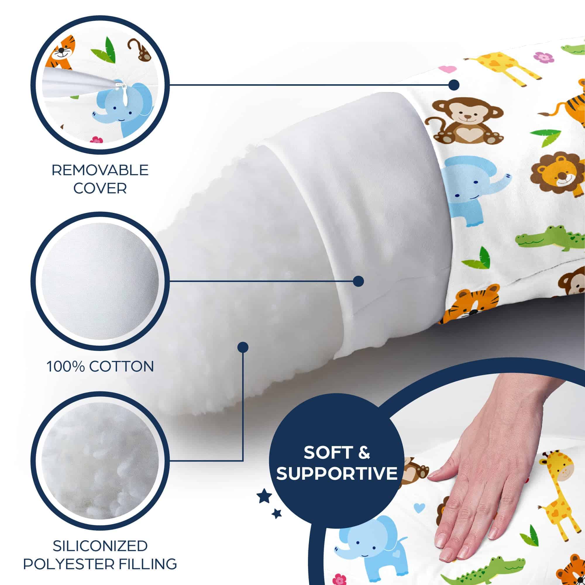Almohada de Embarazo Niimo XXL y Almohada de -Jungle - Imagen 6