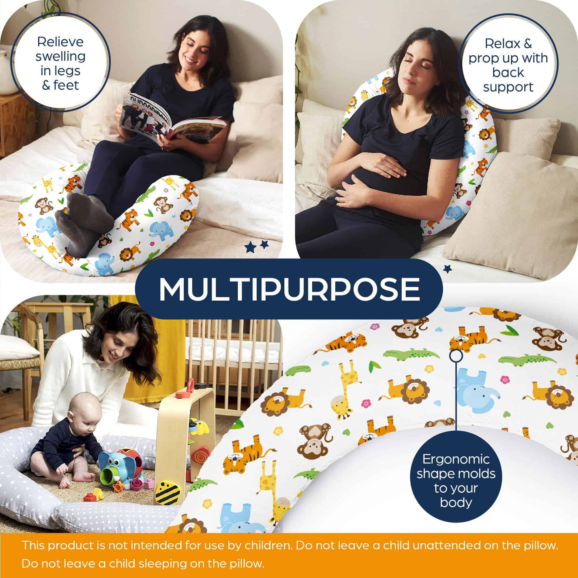 Almohada de Embarazo Niimo XXL y Almohada de -Jungle - Imagen 5