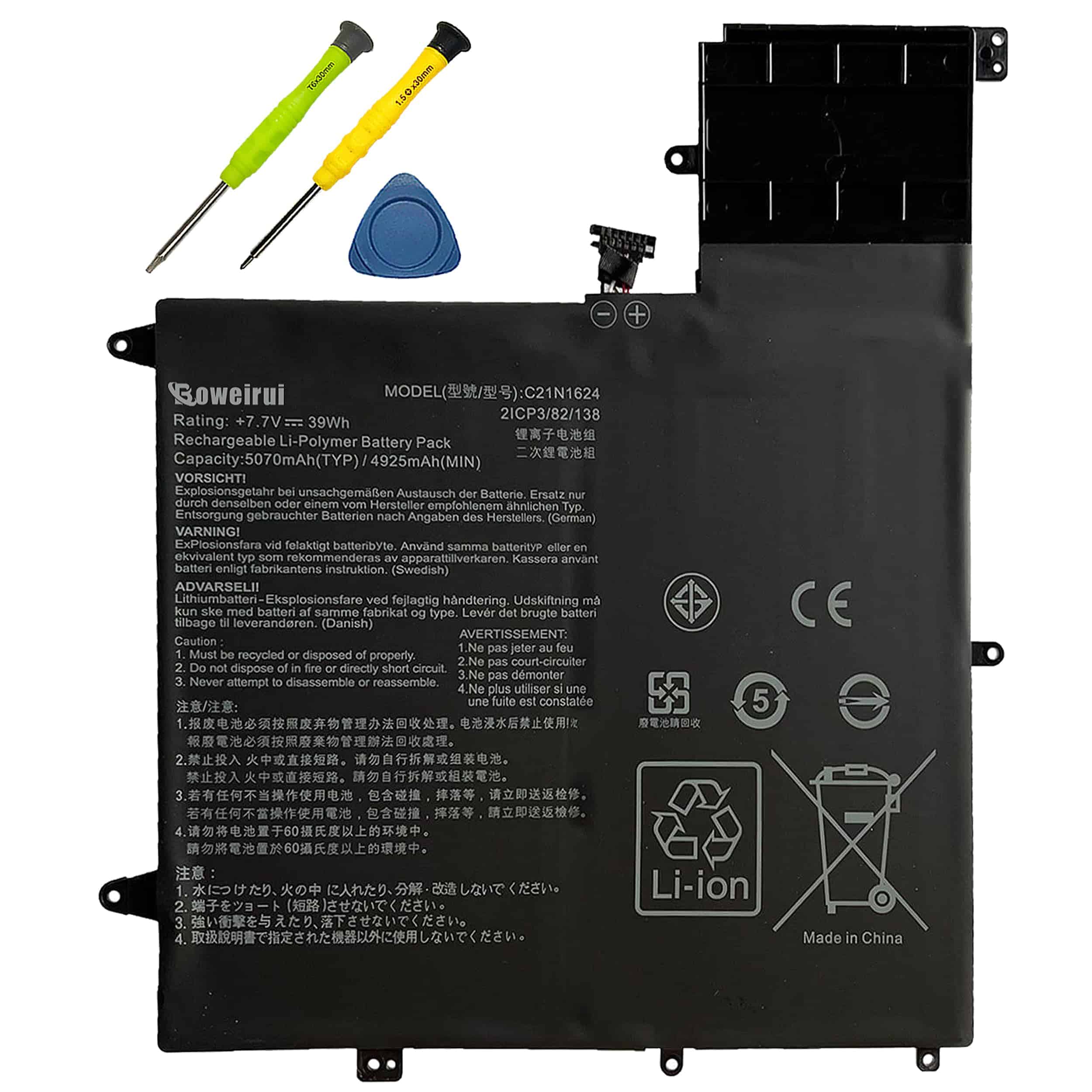 Batería de repuesto BOWEIRUI C21N1624 para Asus Q325UA