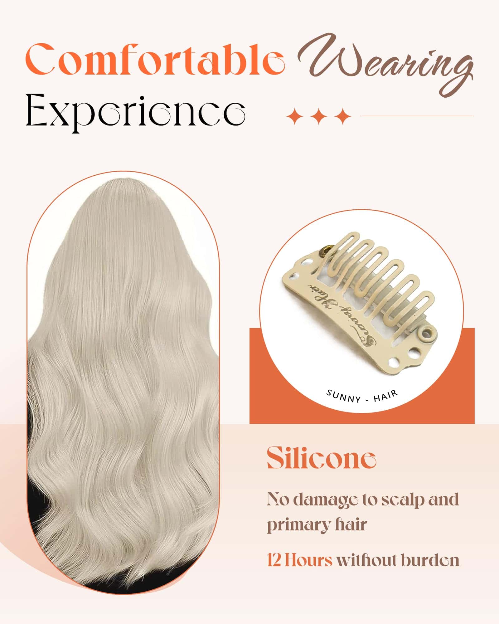 Extensiones de Cabello Clip en de Cabello Humano Recto - Imagen 4
