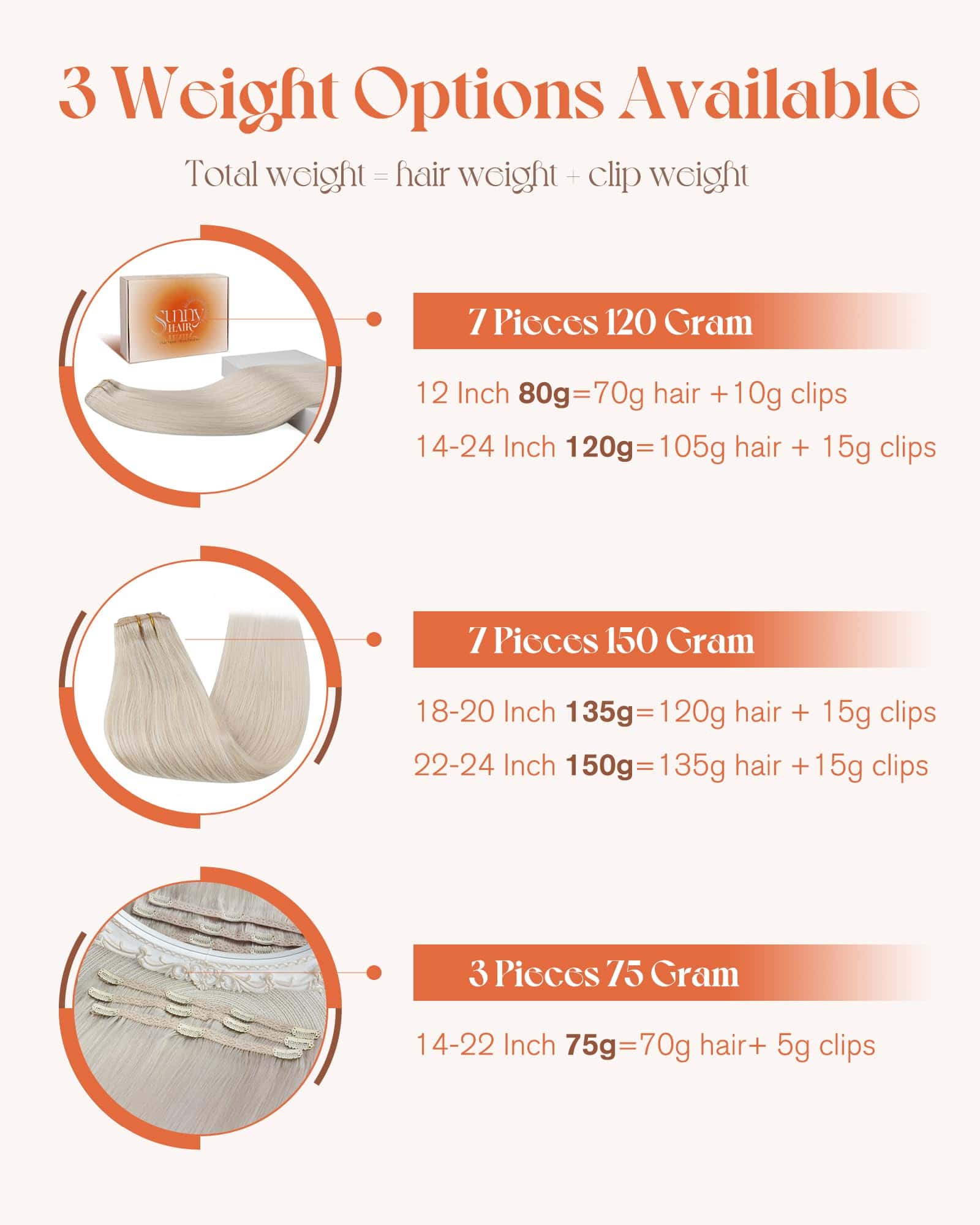 Extensiones de Cabello Clip en de Cabello Humano Recto - Imagen 10