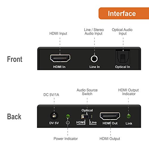 J-Tech Digital 18Gbps Digital/Analog Audio HDMI Embedder - Image 4