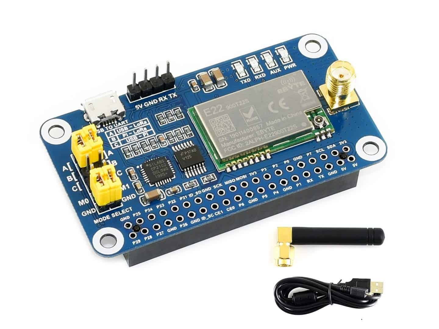 SX1262 LoRa HAT para placas Raspberry Pi Series 915MHz