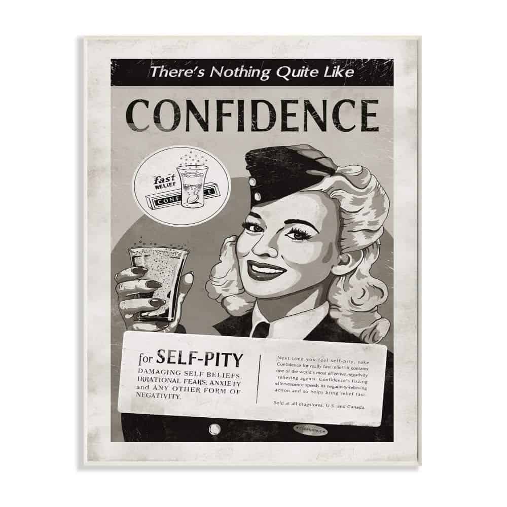 Stupell Industries Confianza Vintage Comic Book Blanco y