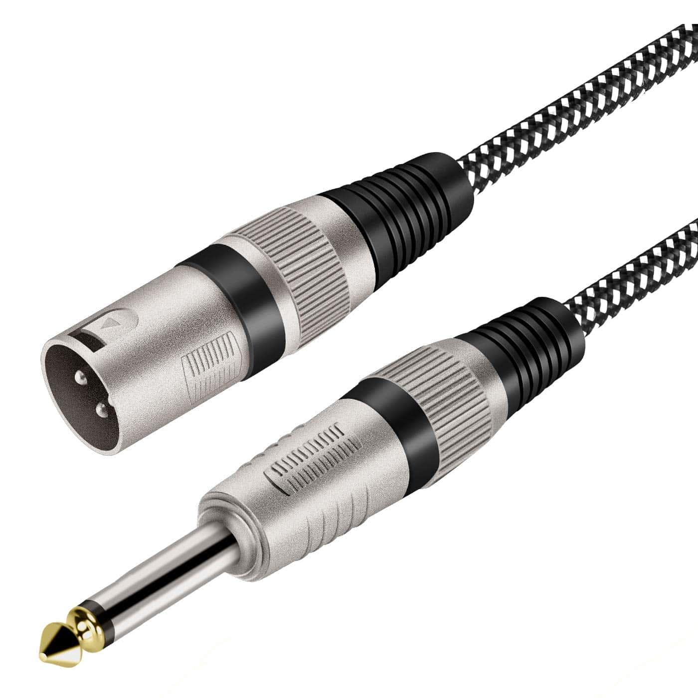 Cable XLR Macho a 1/4 de Pulgada 30 FT, Trenzado de Nylon