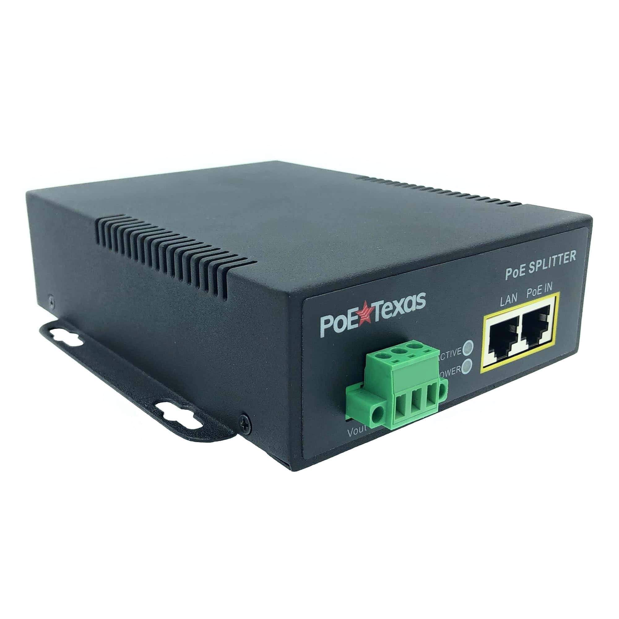 Divisor PoE Texas 802.3bt PoE++ a 12V con 60W de Potencia -
