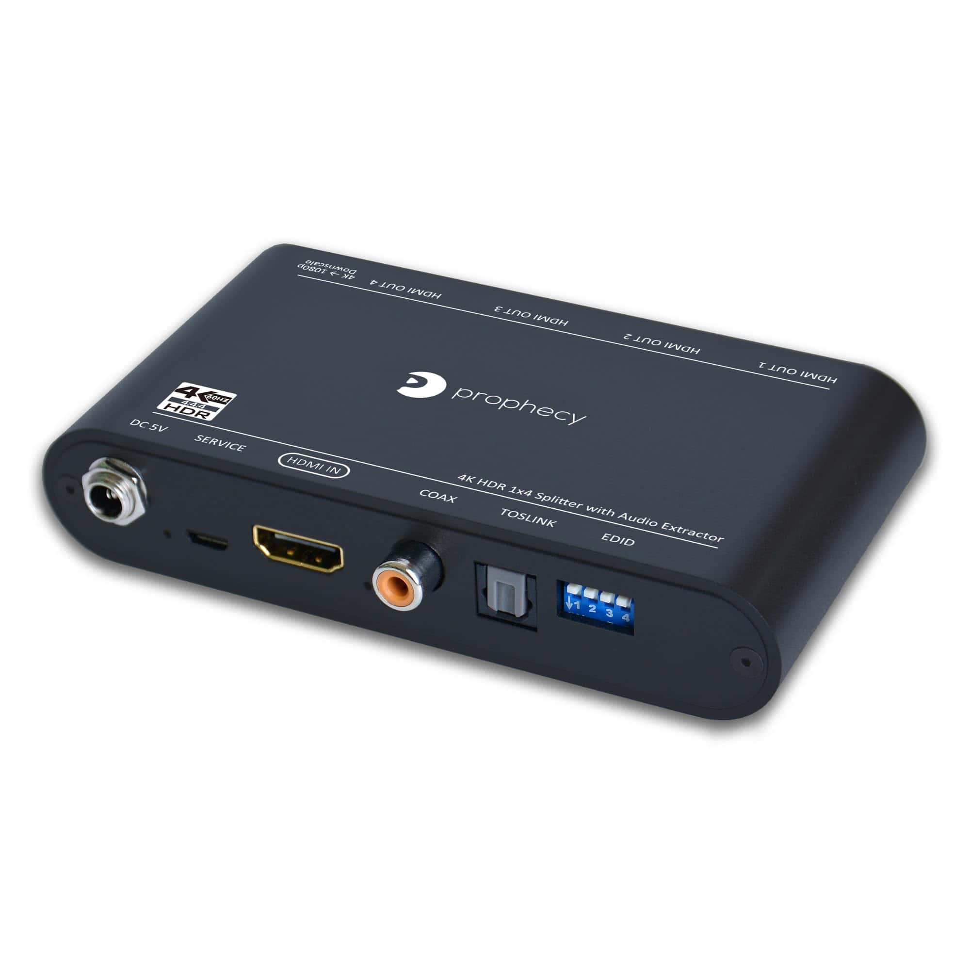 Divisor HDMI 4K 60Hz HDR 1x4 - YUV 4:4:4, con Extractor de