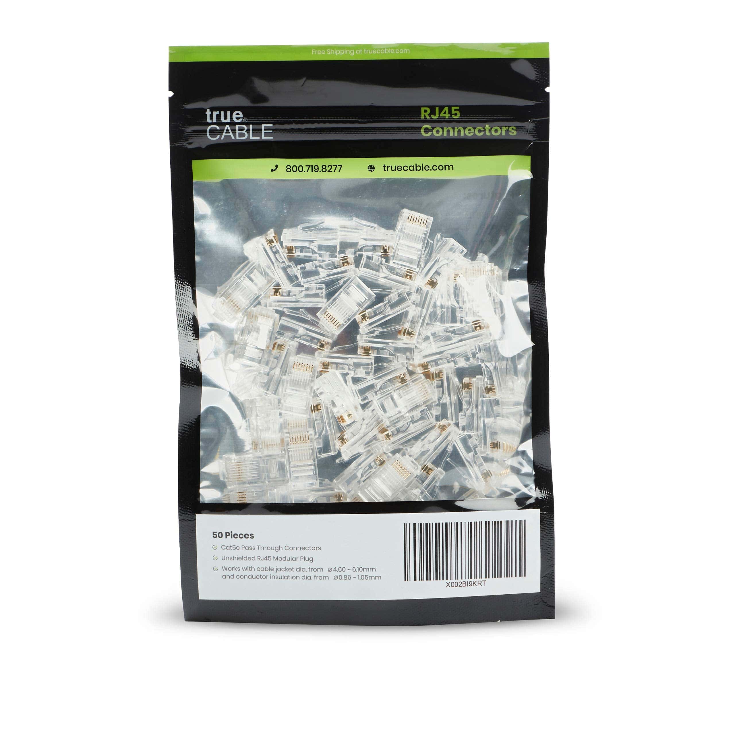 Alternative view of Conectores Cat5e Rj45 De Paso A Través De Truecable, Sin