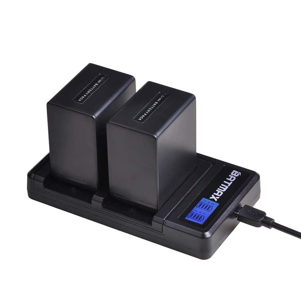 Batmax 2Pcs 3900mAh Batería NP-FV100 + Cargador Doble USB