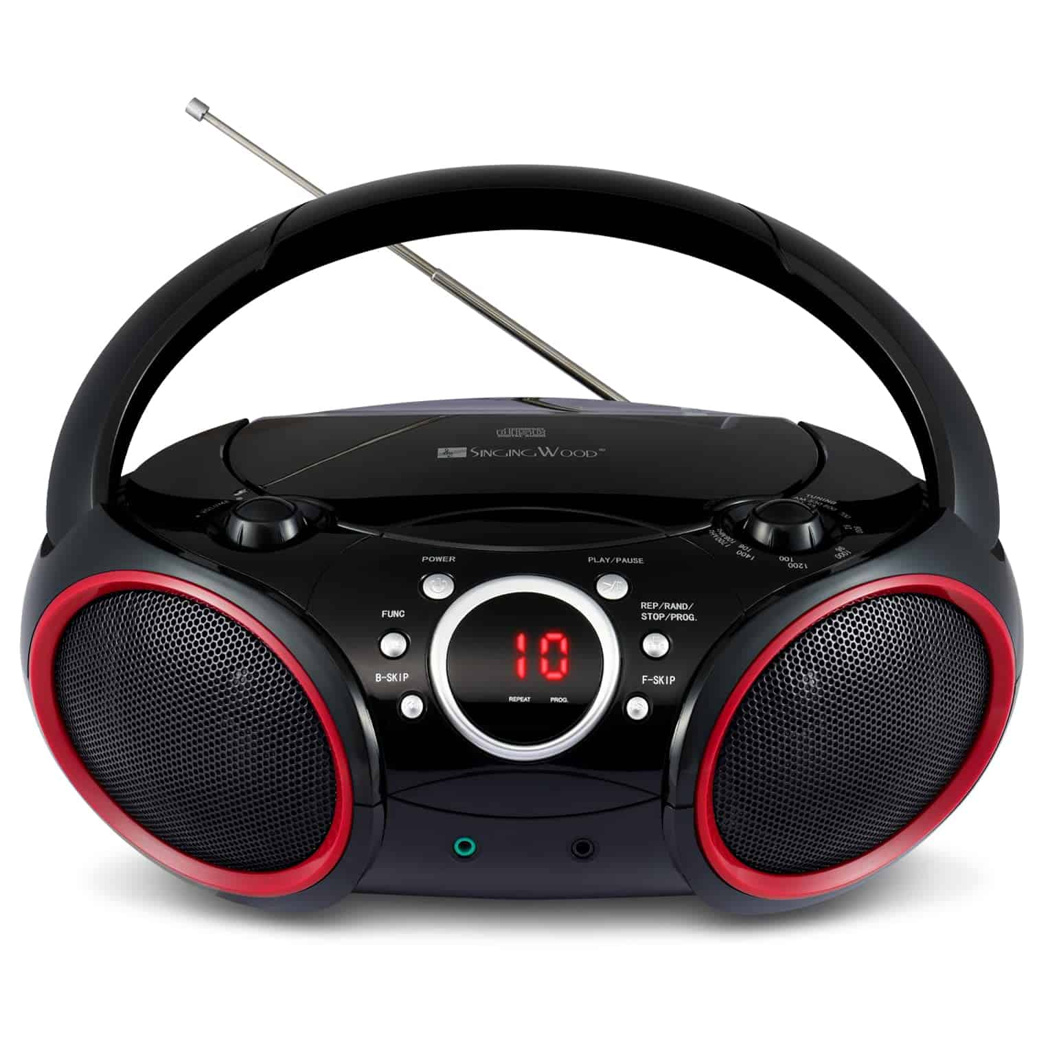 SINGING WOOD 030C Reproductor de CD Portátil Boombox con