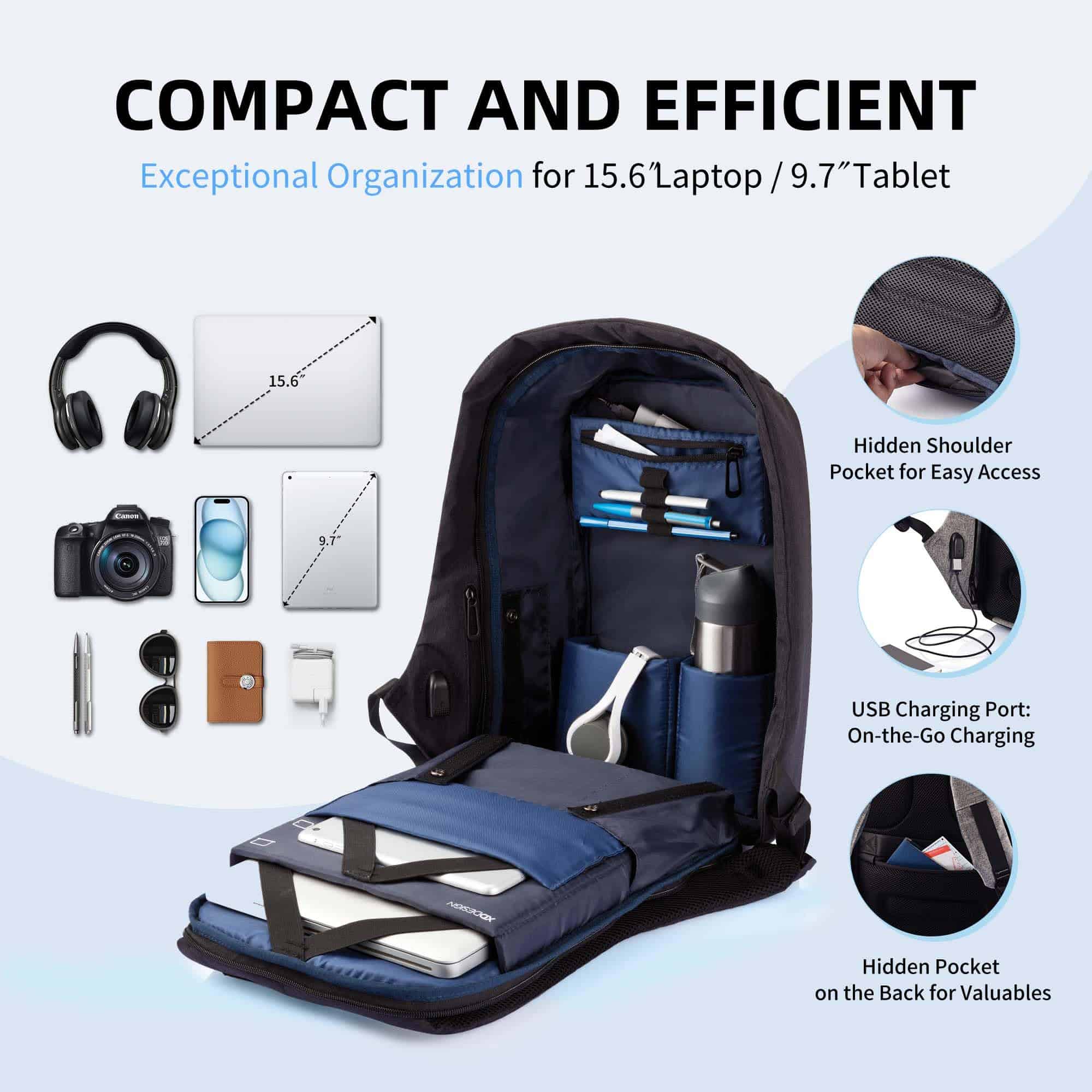 Mochila para laptop antirrobo XDDesign Bobby Original - Image 5