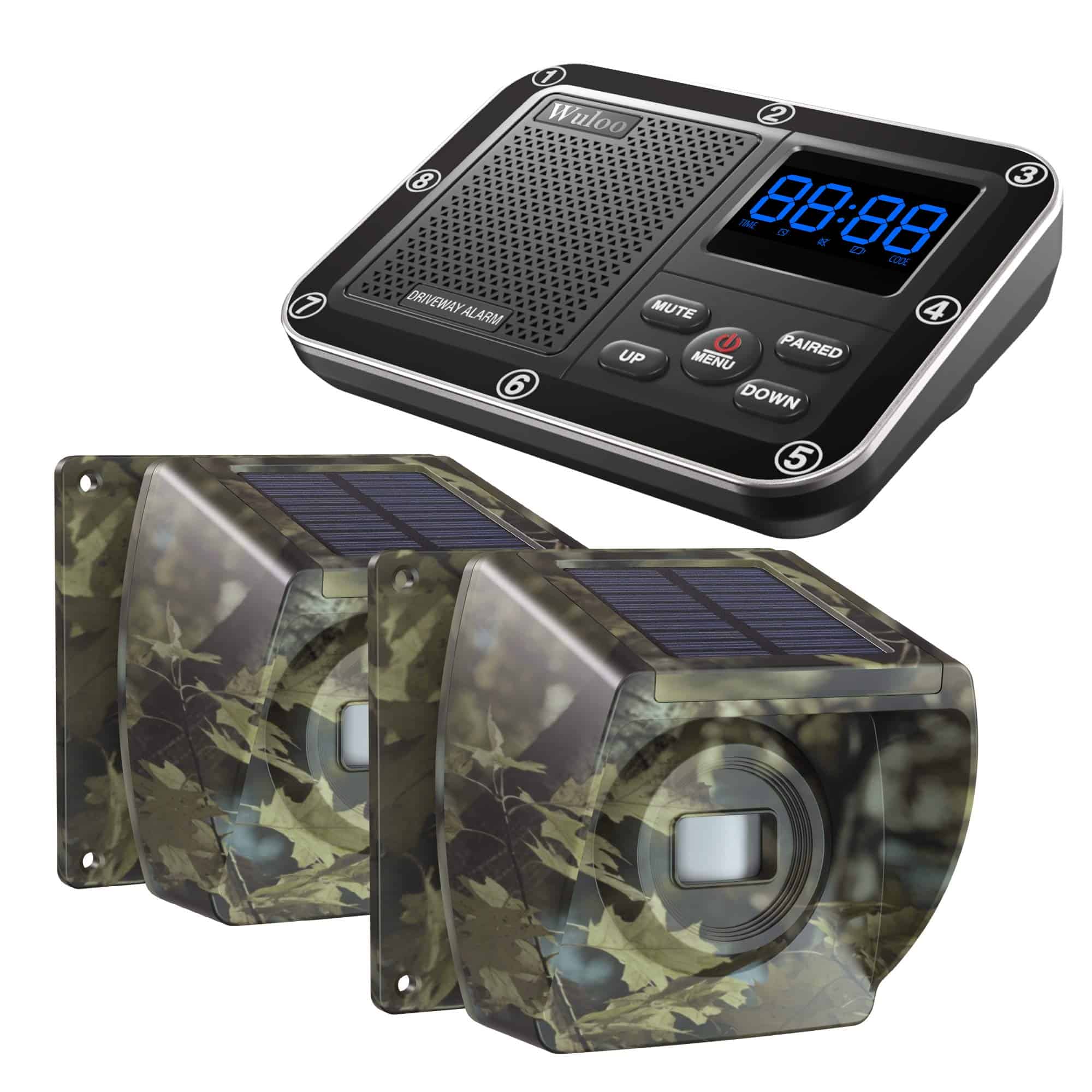 Alarma solar inalámbrica para entrada de autos, alcance de