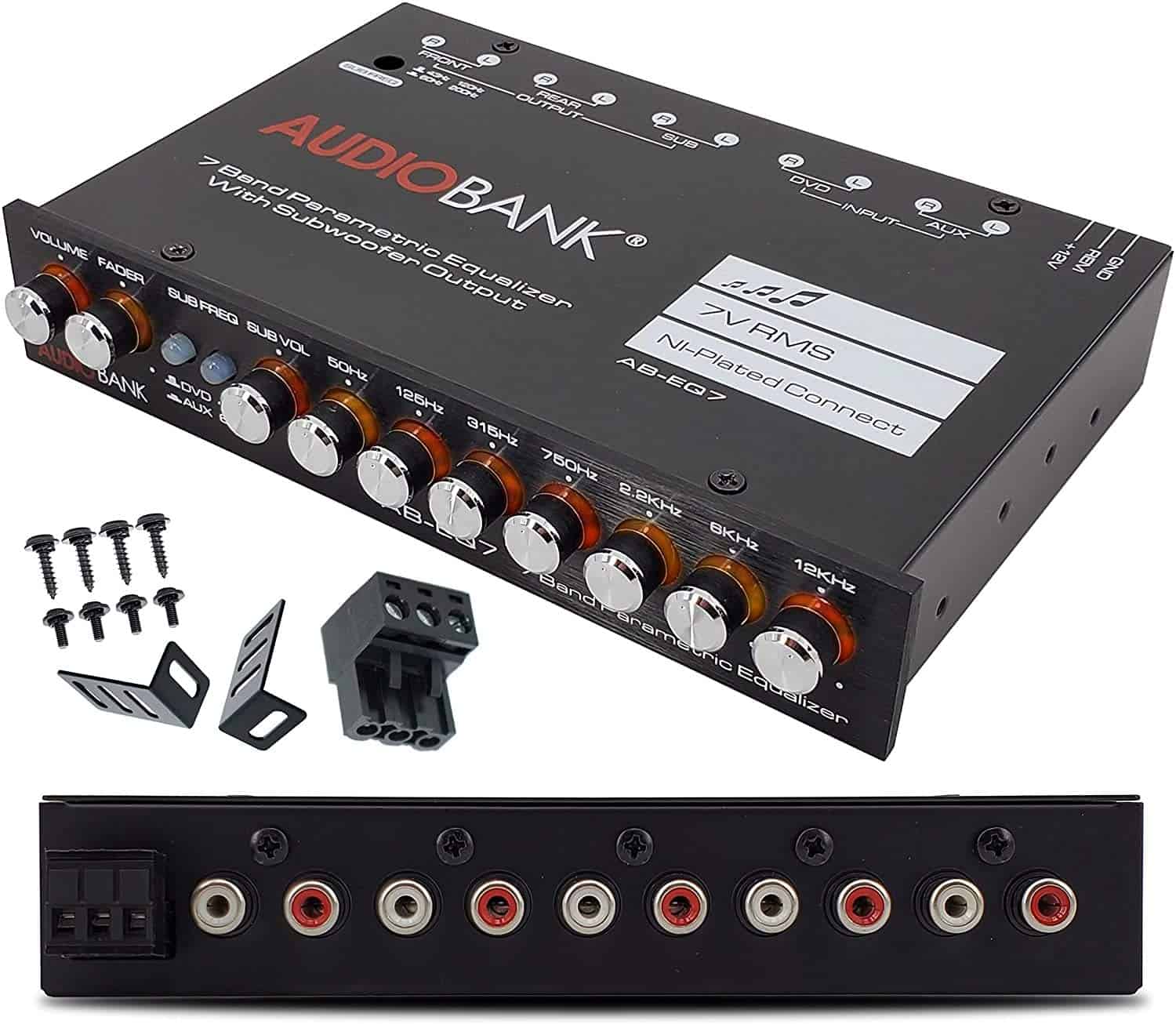 Audiobank EQ7 1/2 Din 7 Band Car Audio Equalizer EQ