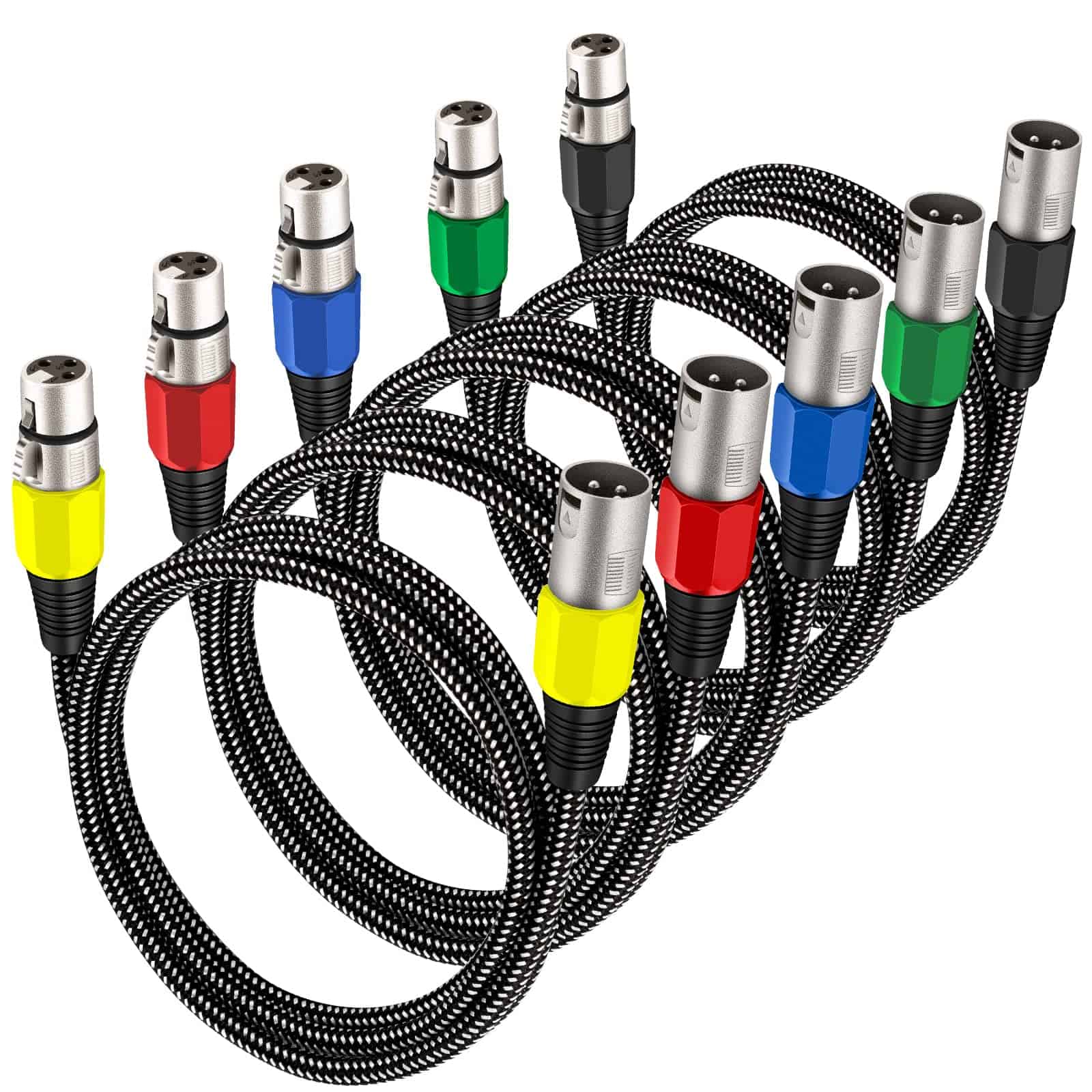 Cable XLR KINXIYU de 6 pies / Paquete de 5, Cable de