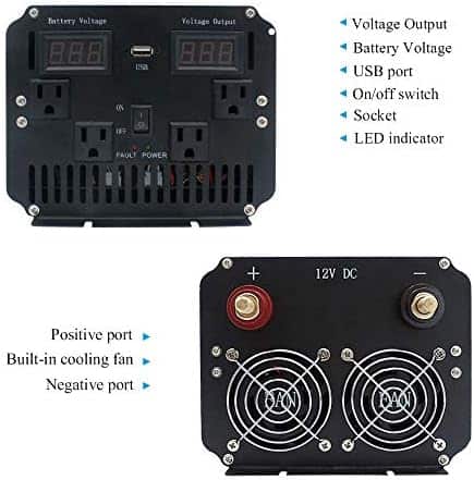 Inversor Cantonape 4000 Watts 12V - 110V LED -Azul - Image 3