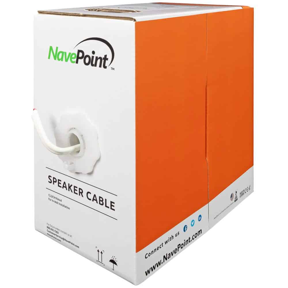 Cable de altavoz de pared NavePoint de 250 pies CL2 calibre