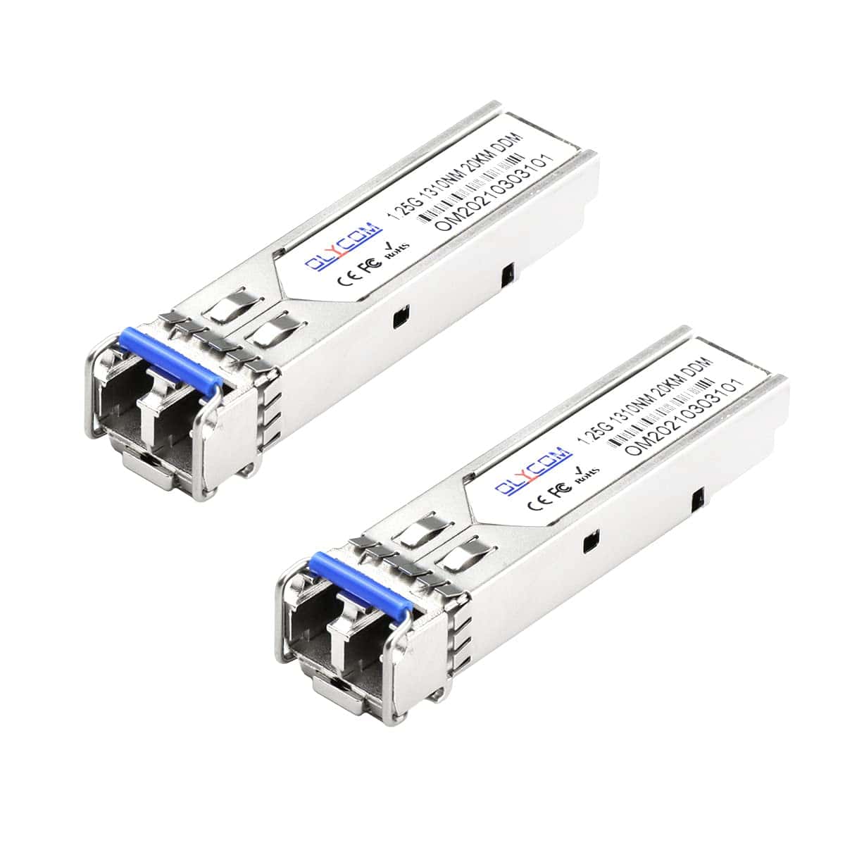 2pcs Módulo SFP Industrial 1.25Gb/s 20km Transceptor de