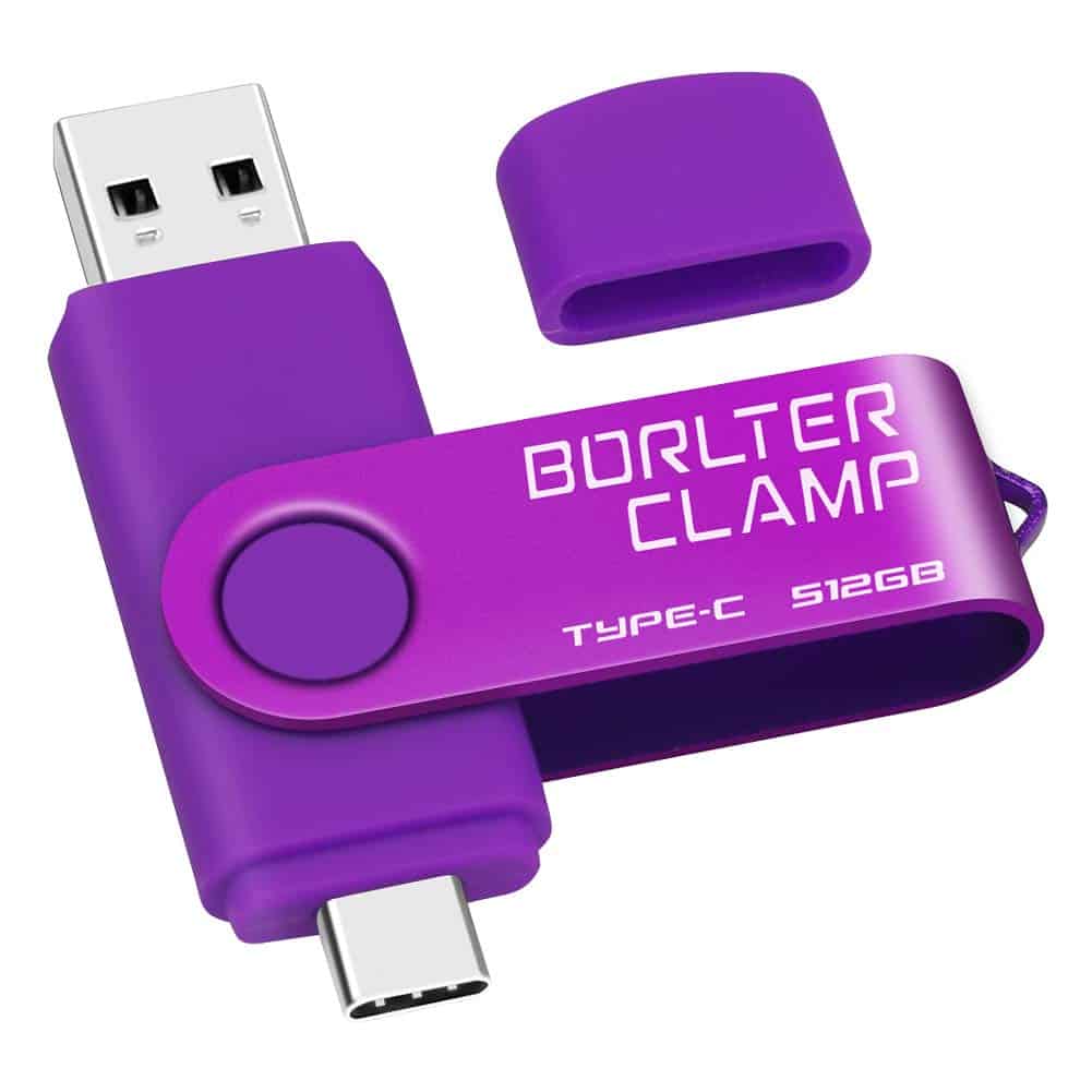 Memoria USB Tipo C de 512GB, BorlterClamp USB C 3.0 Memoria