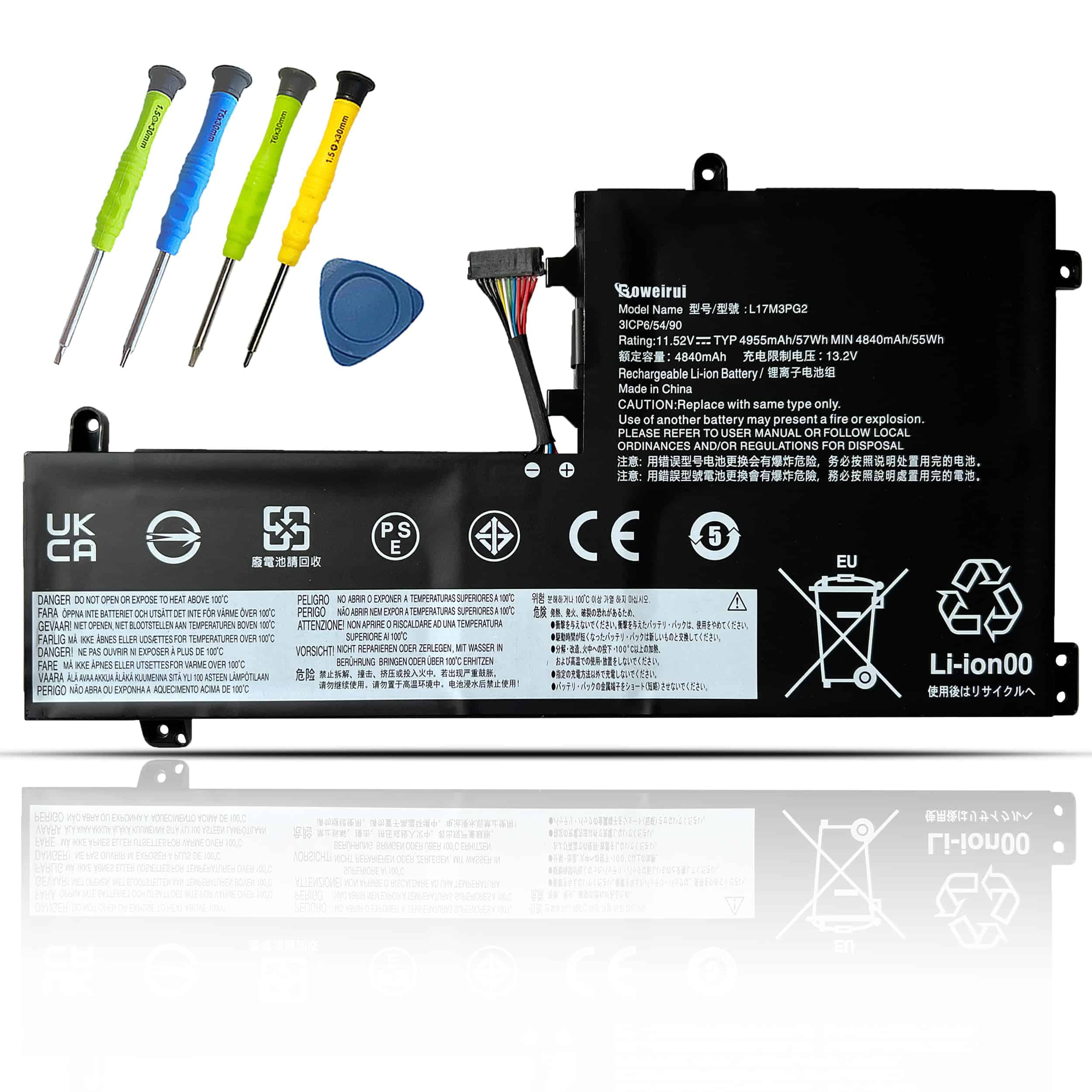 Batería de Repuesto para Laptop BOWEIRUI L17M3PG2 L17C3PG2