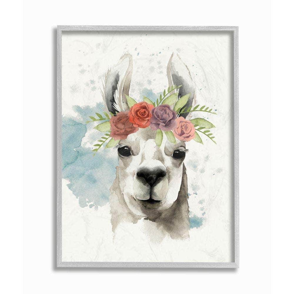 Stupell Industries Watercolor Llama Del Rey, Diseñado por