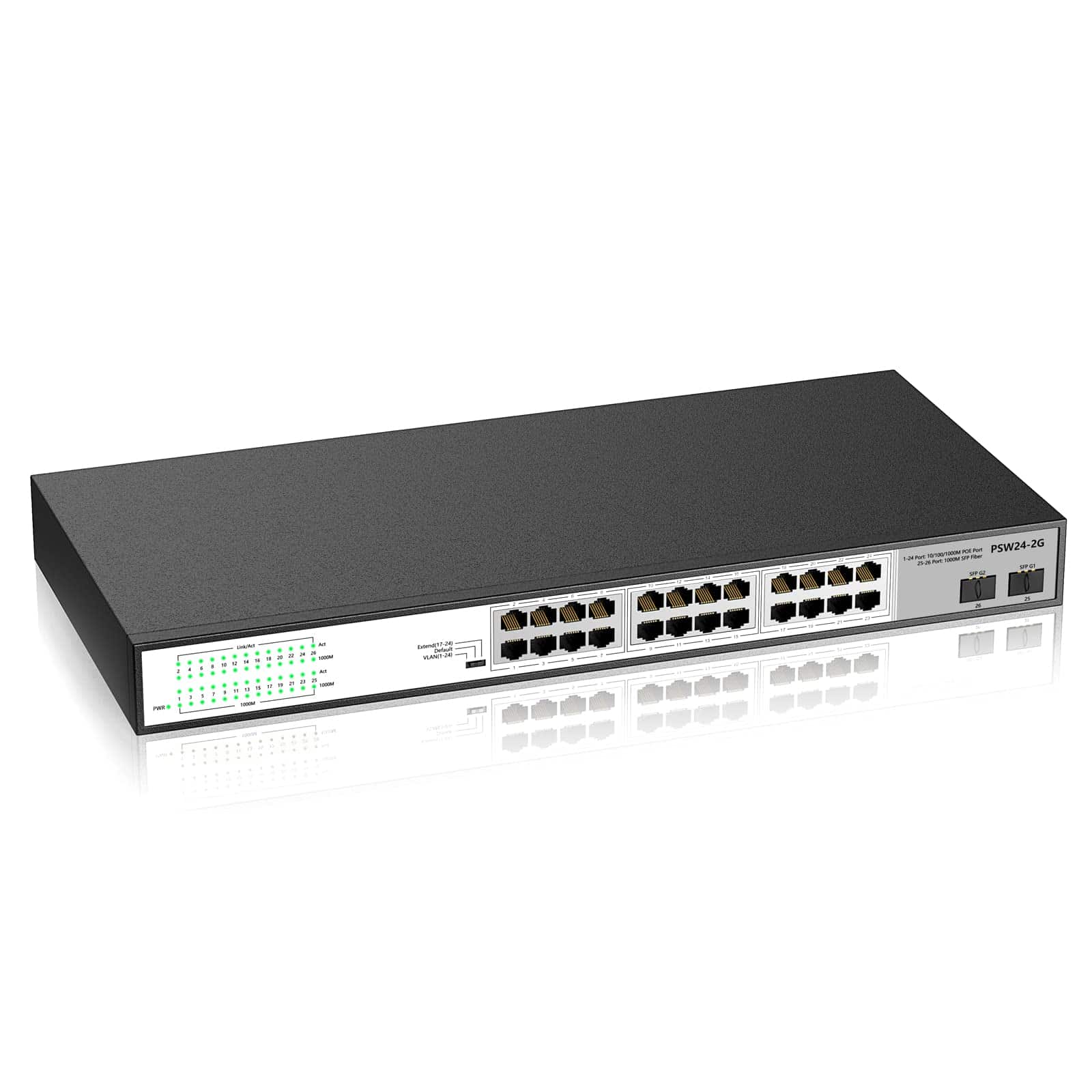 Switch PoE de 24 Puertos Gigabit con 2 Puertos Gigabit SFP